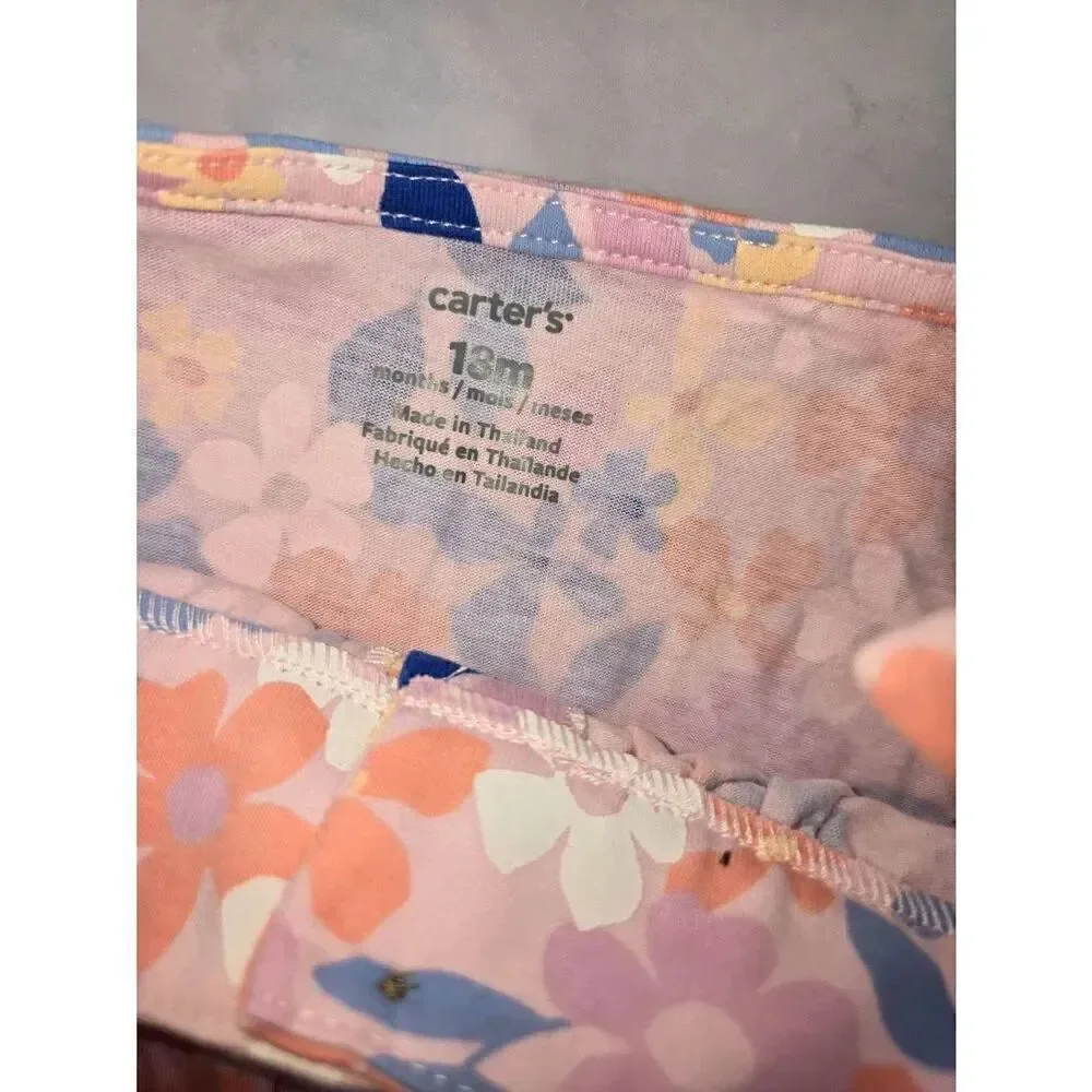 Carter's Baby Girls Size 18 Months Pink Floral 2-Piece Set